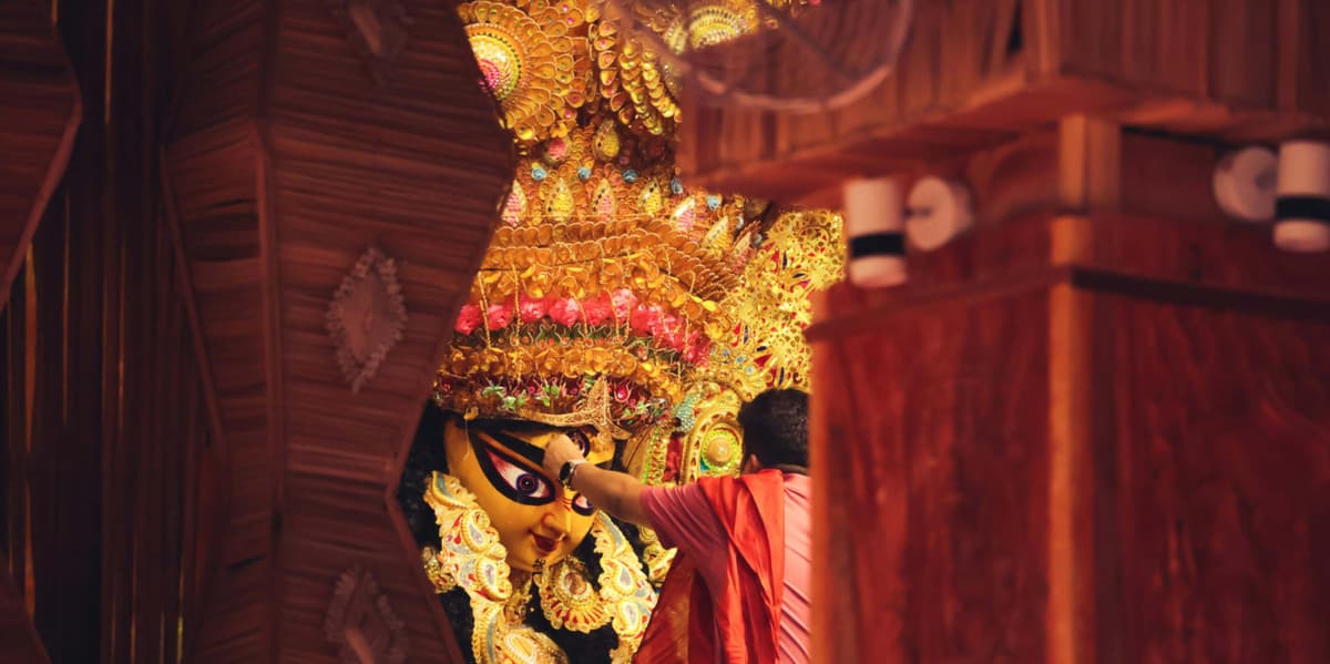 Pilgrims visiting a famous temple in Vijayawada